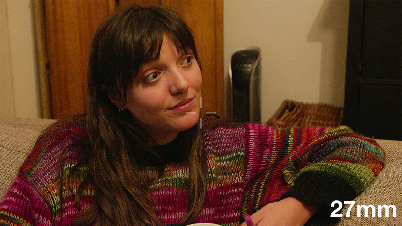 Jenna Sutch framed at the same size on a 27mm lens